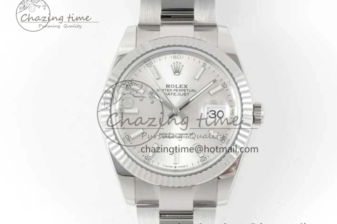 0227 DateJust 41 126334 Clean 1:1 Best Edition 904L Steel Silver Stick Dial on Oyster Bracelet VR Modern 2434